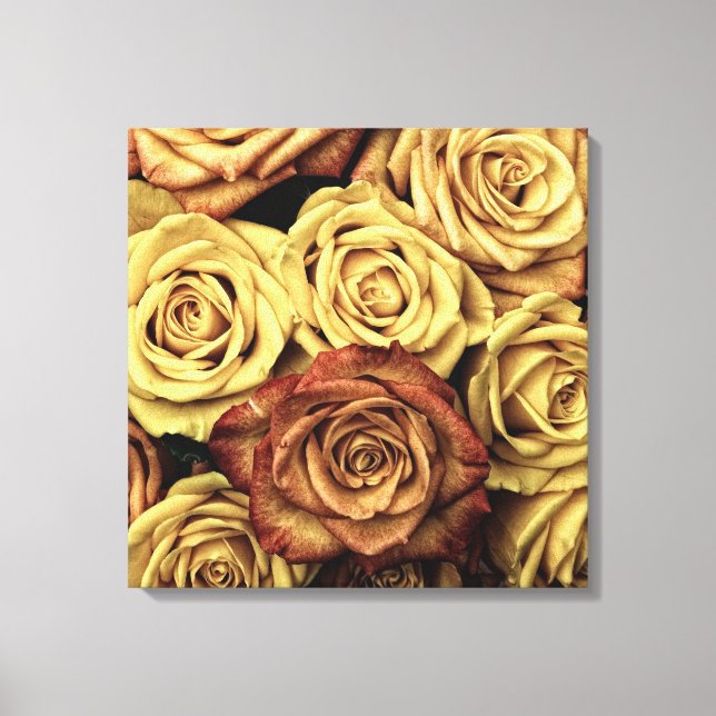 Elegante, Vintage, blumengetrocknete Rose Viktoria Leinwanddruck (Vorderseite)