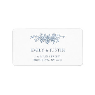 Elegante Vintage Blumenhochzeit Adressaufkleber