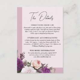 Elegante Vintage Blumenhochzeit Details / Anfahrts Begleitkarte