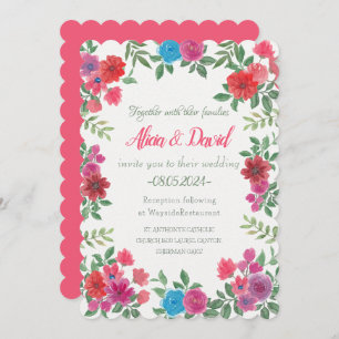 Elegante Vintage Blumenhochzeit Einladung