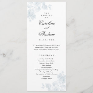 Elegante Vintage Blumenhochzeit Programm