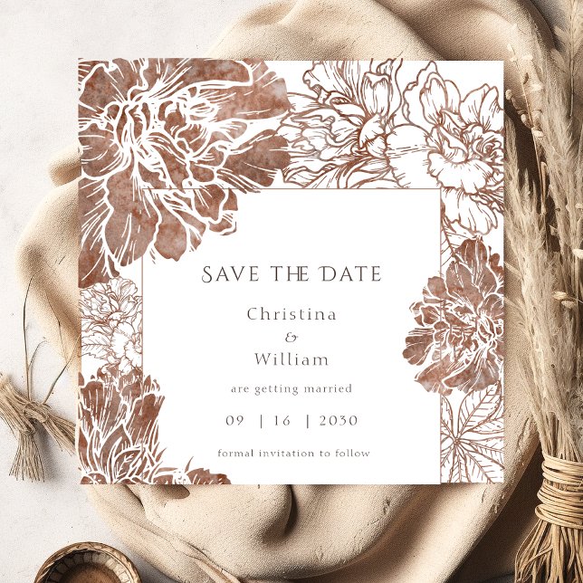 Elegante Vintage Blumenhochzeit Save The Date (Von Creator hochgeladen)