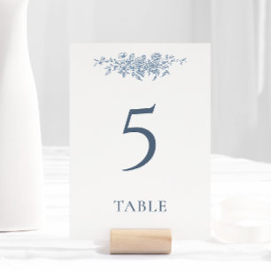 Elegante Vintage Blumenhochzeit Tischnummer