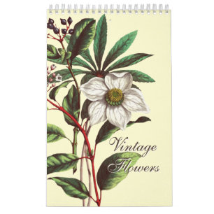 Elegante Vintage-Blumenillustrationen  Kalender