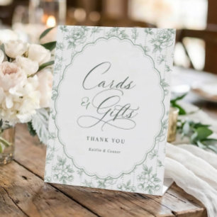 Elegante Vintage-Blumenkarten und -Geschenke in Sa Sockelschild
