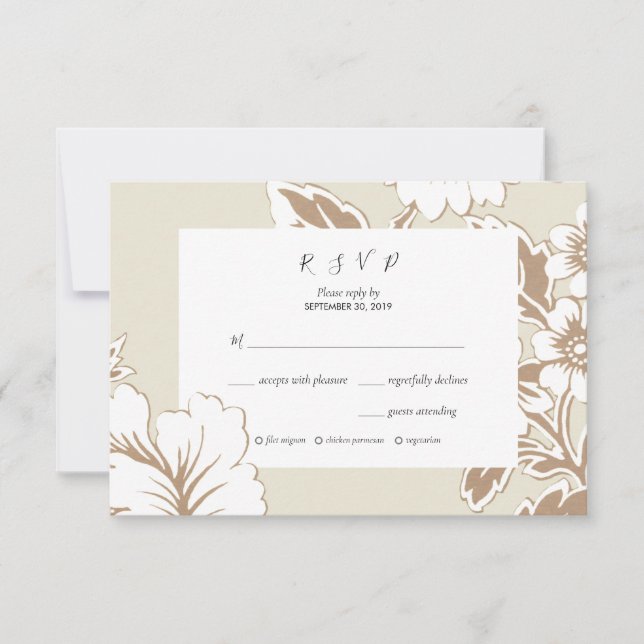 Elegante Vintage Blumenküche RSVP Karte (Vorderseite)