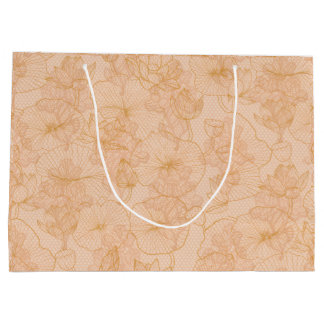 Elegante Vintage-Blumenmuster Große Geschenktüte