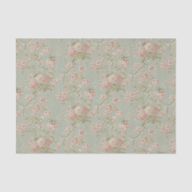 Elegante Vintage BlumenRose Seidenpapier (Vorderseite)