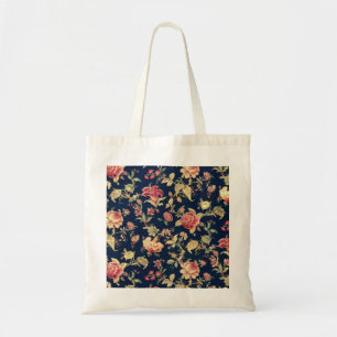 Elegante Vintage BlumenRosen-Muster-Tasche Tragetasche