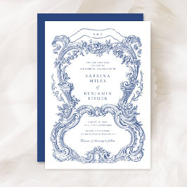 Elegante Vintage Blumenschild Einladung