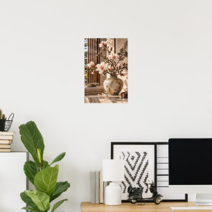 Elegante Vintage-Blumenwandkunst – Botanische Blum Poster