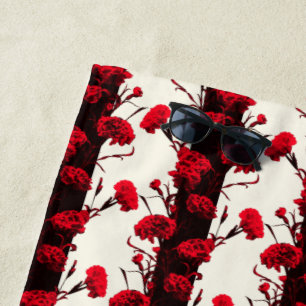 Elegante Vintage Blütenkarnation gestreift Strandtuch