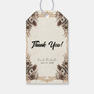 Elegante Vintage-Bohemien-Hochzeit mit Blumenmotiv Geschenkanhänger