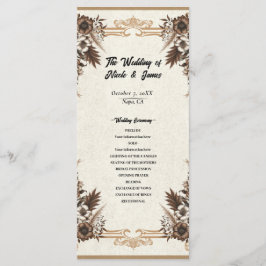 Elegante Vintage Bohemische Blumenhochzeit Programm