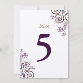 Elegante Vintage Boho Lila Spirals Tischnummer