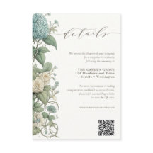 Elegante Vintage-Botanik-Hochzeitsdetails QR-Code