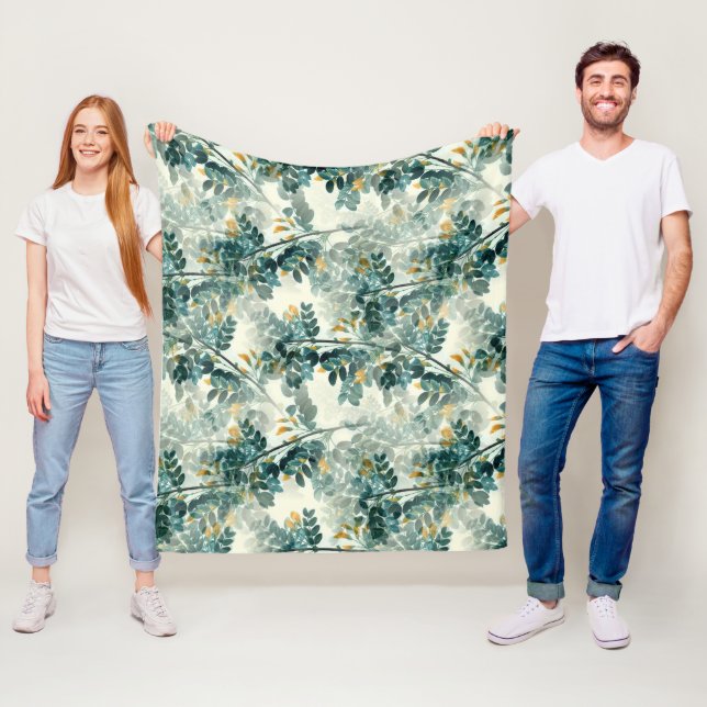 Elegante Vintage botanische Blumendarstellung Fleecedecke (Beispiel)