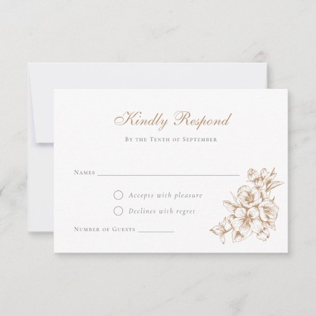 Elegante Vintage botanische Hochzeit Gold UAWG Einladung (Vorderseite)