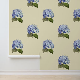 Elegante Vintage botanische Hydrangea-Blume Tapete