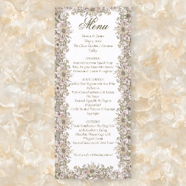 Elegante Vintage Botanische Rahmen Hochzeitsmenüka Menükarte