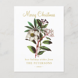 Elegante Vintage botanische Rose Blume Postkarte