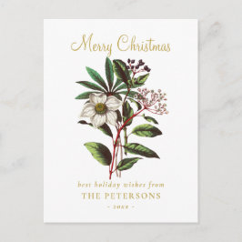 Elegante Vintage botanische Rose Blume Postkarte