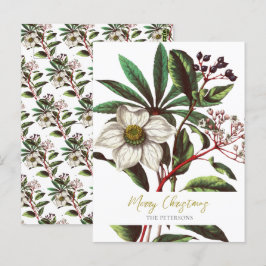 Elegante Vintage botanische Rose Blume Postkarte