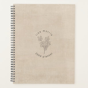 Elegante Vintage botanische Wildblume Planer