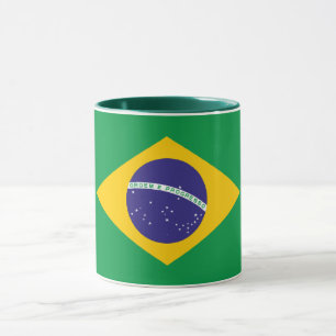 Elegante Vintage brasilianische Flagge auf der Ker Tasse