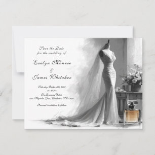 Elegante Vintage-Brautillustration Romantisch Save The Date