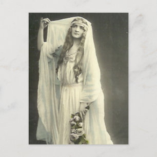 Elegante Vintage Bridal-Fotografien Postkarte