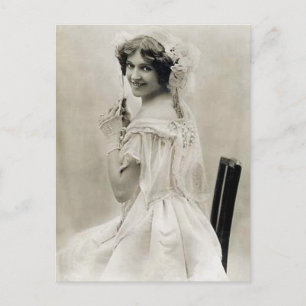 Elegante Vintage Bridal-Fotografien Postkarte