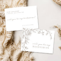 Elegante Vintage-Bruder-des-Bräutigams-Anfragekart