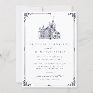 Elegante Vintage Burg Einladung