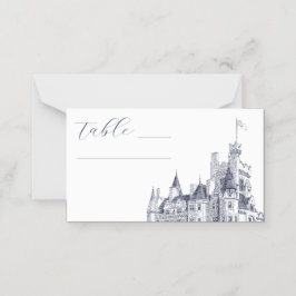 Elegante Vintage Burg Platzkarte