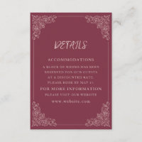 Elegante Vintage Burgund Berry Wedding Details