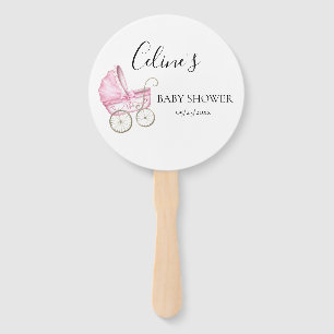 Elegante Vintage Carriage Baby-Dusche Fächer
