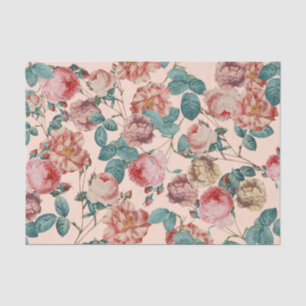 Elegante Vintage Chic Rose Blumenmotiv Rose Rosa Seidenpapier