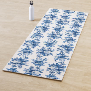 Elegante Vintage China Blaue Rose Yogamatte