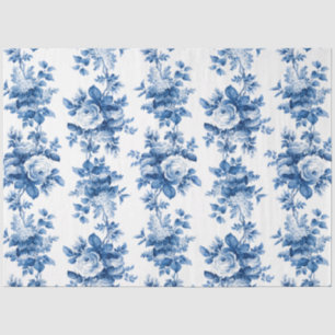Elegante Vintage-China blaue Rosen Seidenpapier