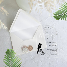 Elegante Vintage Classy Couple Dancing Wedding Acryleinladungen