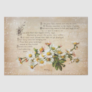 Elegante Vintage Daisy Poesie über Blume Seidenpapier