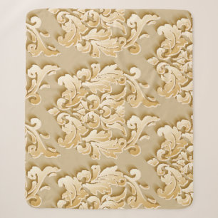 Elegante Vintage Damask Muster Textur Sherpadecke