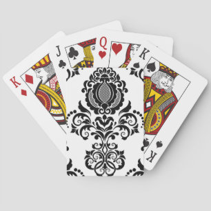 Elegante Vintage-Damask-Nahtlos-Textur Spielkarten