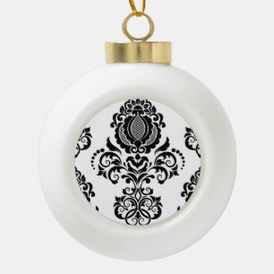 Elegante Vintage-Damask nahtlose Textur Keramik Kugel-Ornament