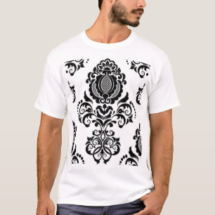 Elegante Vintage Damaske Nahtlose Textur T-Shirt