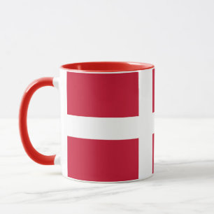Elegante Vintage dänische Flaggenüberdeckung Keram Tasse