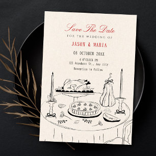 Elegante Vintage-Dinner-Tischdekoration Hochzeit Save The Date