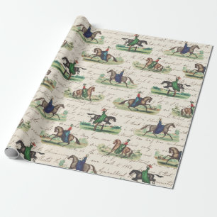 Elegante Vintage-Englisch-Country-Pferdedamen-Reit Geschenkpapier