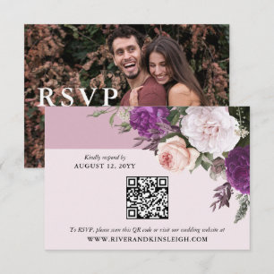 Elegante Vintage-Floral-Hochzeits-RSVP-Karte digit Einladung